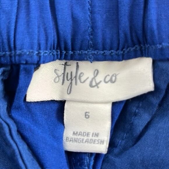 Style & Co Modern Cargo Straight Mid-Rise Blue Pants Size 6 - Picture 6 of 7